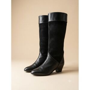 Zanin West End Made in Italy | Black Leather & Suede Knee-High Boots size 8.5